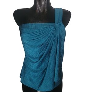 Le Chateau Teal One-Shoulder Women's Top Size S